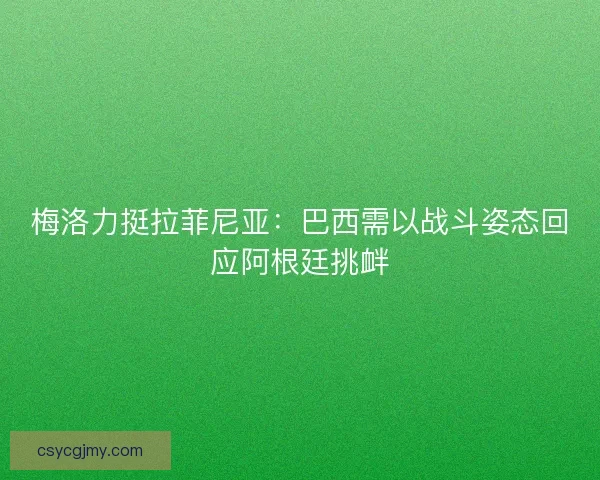 梅洛力挺拉菲尼亚：巴西需以战斗姿态回应阿根廷挑衅